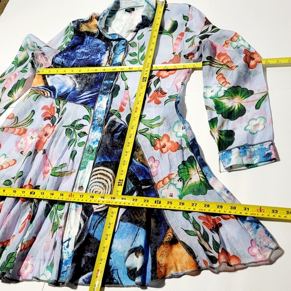 Shana Floral Flowy Fairycore Long Sleeve Sheer Top (L) - Picture 12 of 16